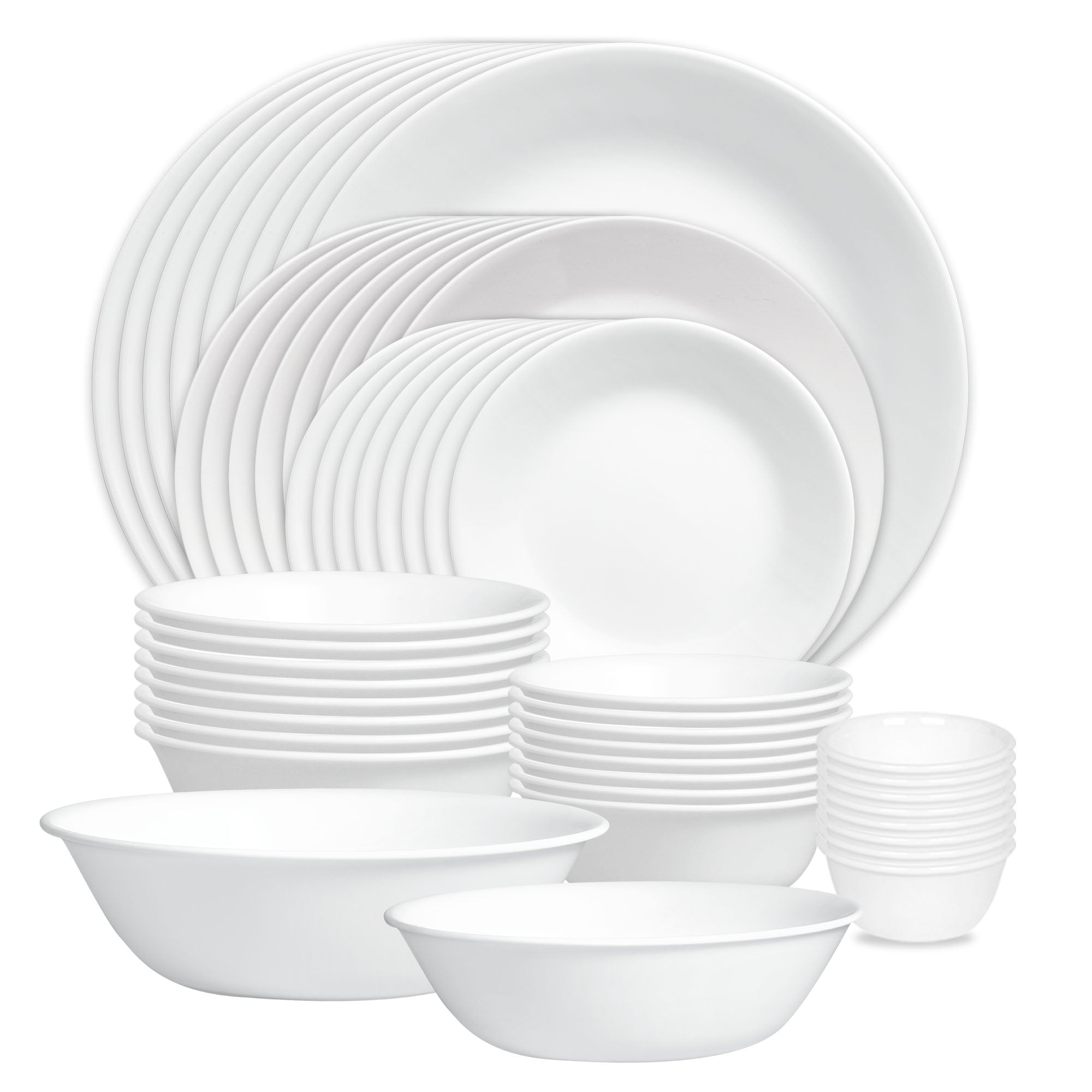 Corelle Winter Frost White 50-piece Dinnerware Set, Service for 8, EXCLUSIVE