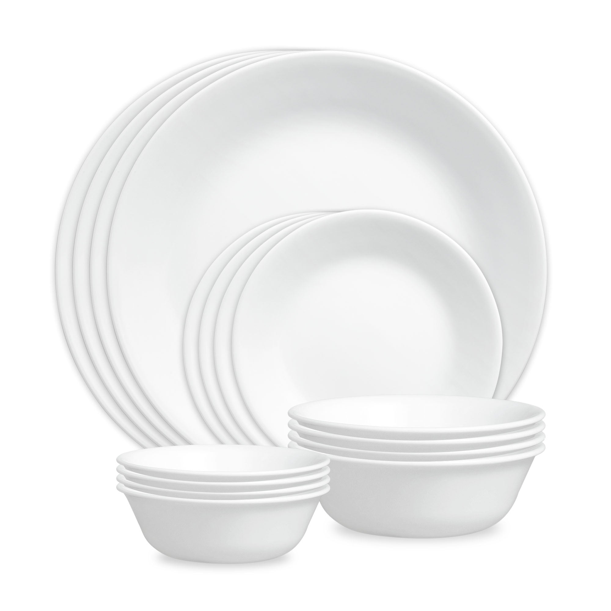 Corelle Winter Frost White 16-piece Mugless Dinnerware Set, Service for 4