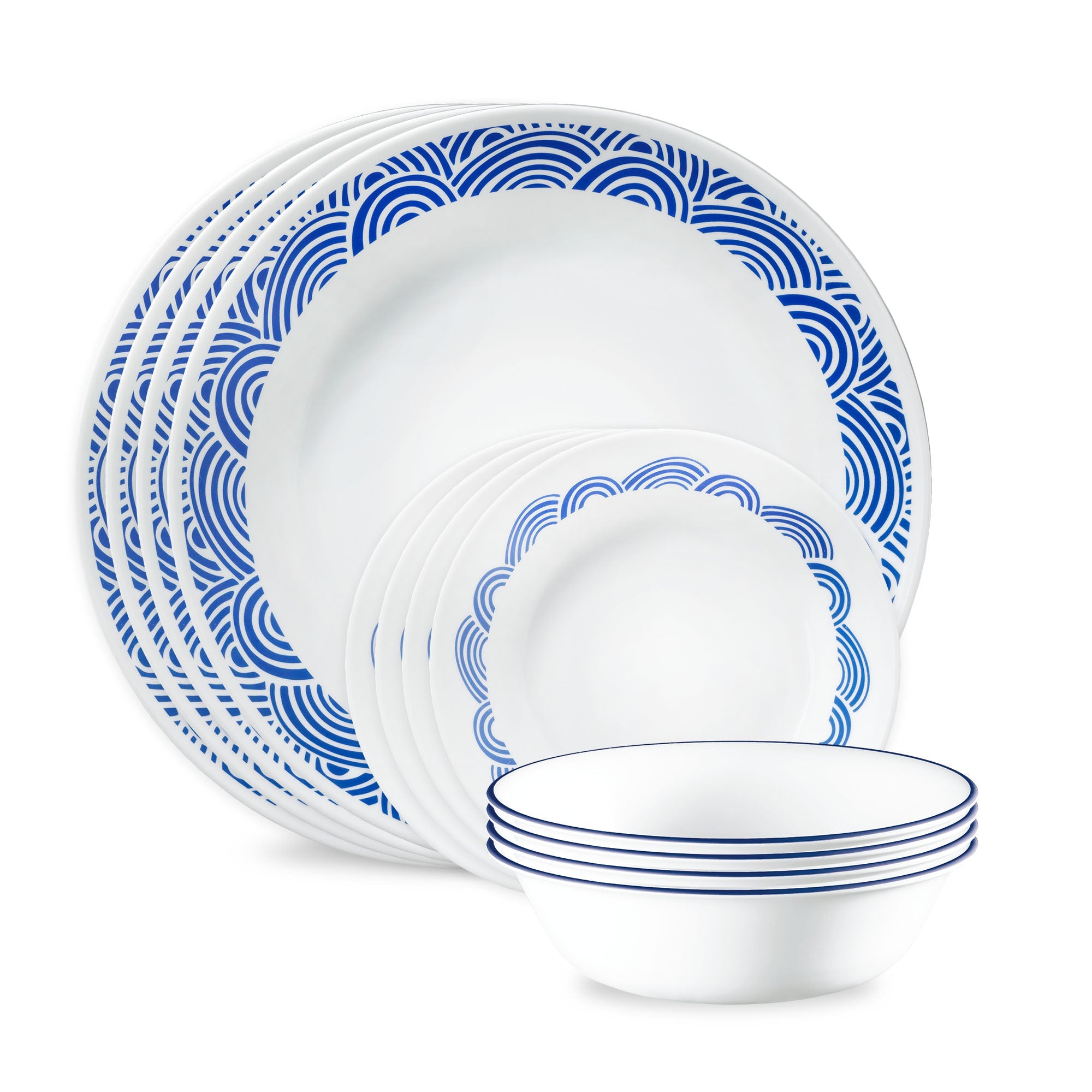 Corelle Rolling Waves 12-piece Dinnerware Set, Service for 4