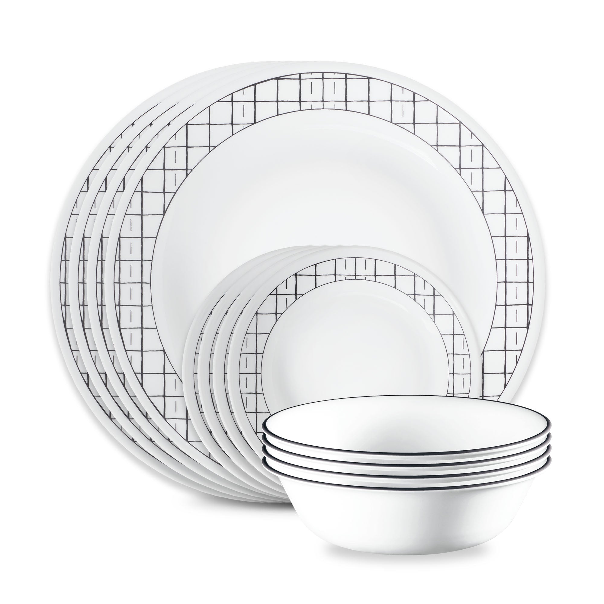 Corelle Delicate Grid 12-piece Dinnerware Set, Service for 4