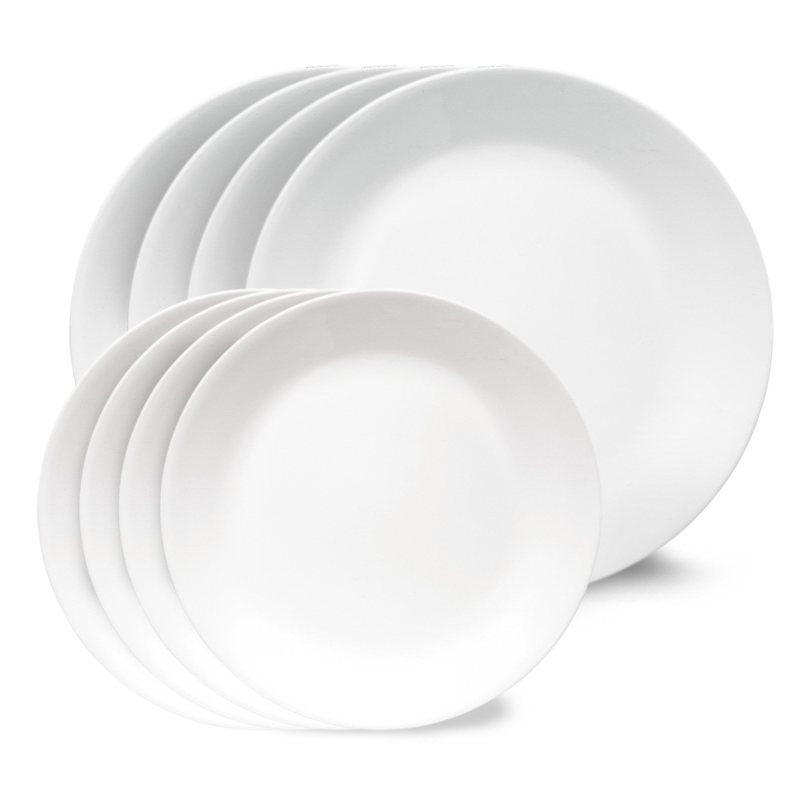 Corelle Shimmering White Salad and Dinner Plates Set, 8-pack