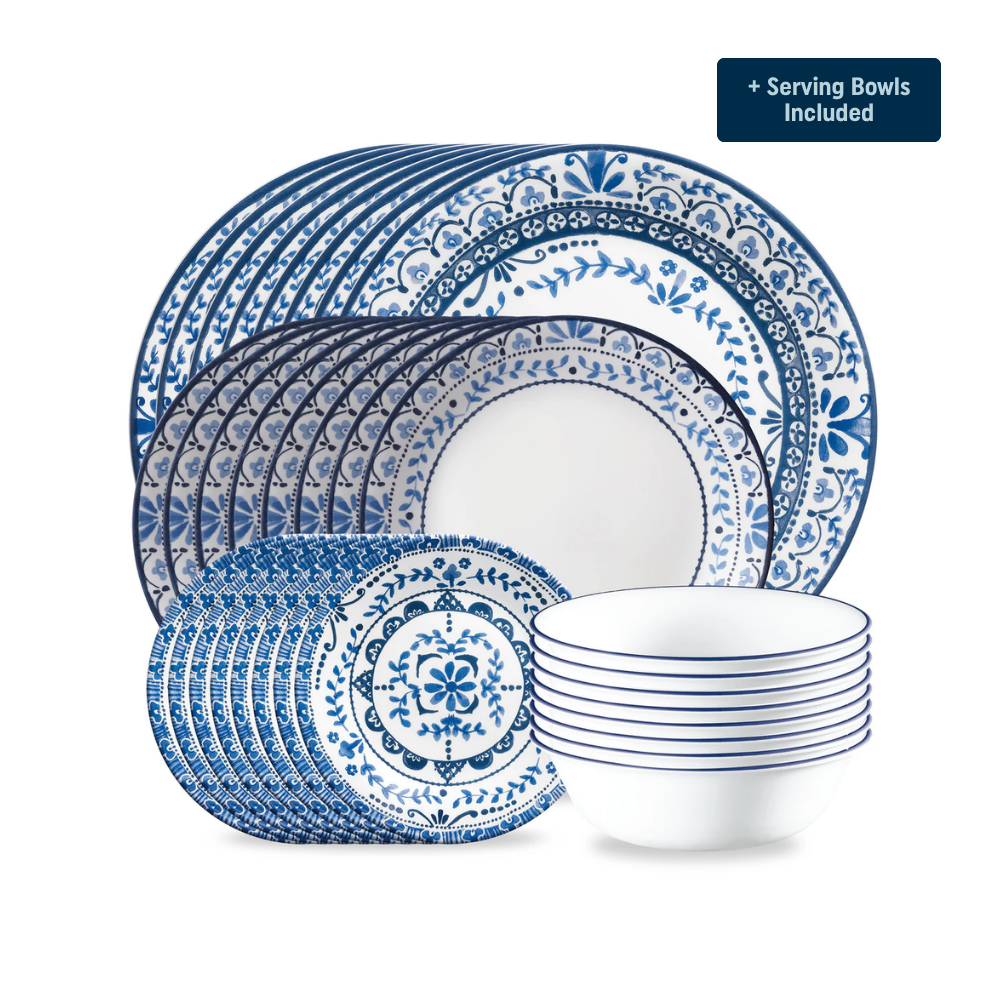 Corelle Portofino Dinnerware Set ¨C Service for 8 + Serving Bowls