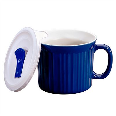 CorningWare 20-ounce Blue Meal Mug with Vented Lid