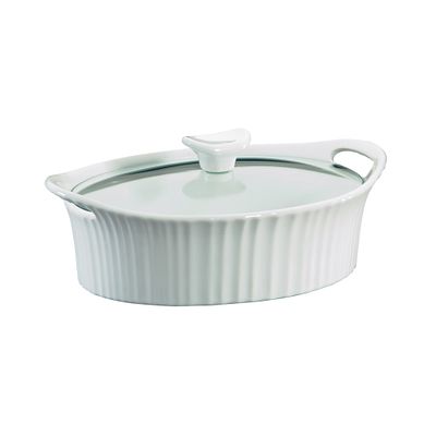 CorningWare French White 1.5-quart Oval Casserole Dish with Lid